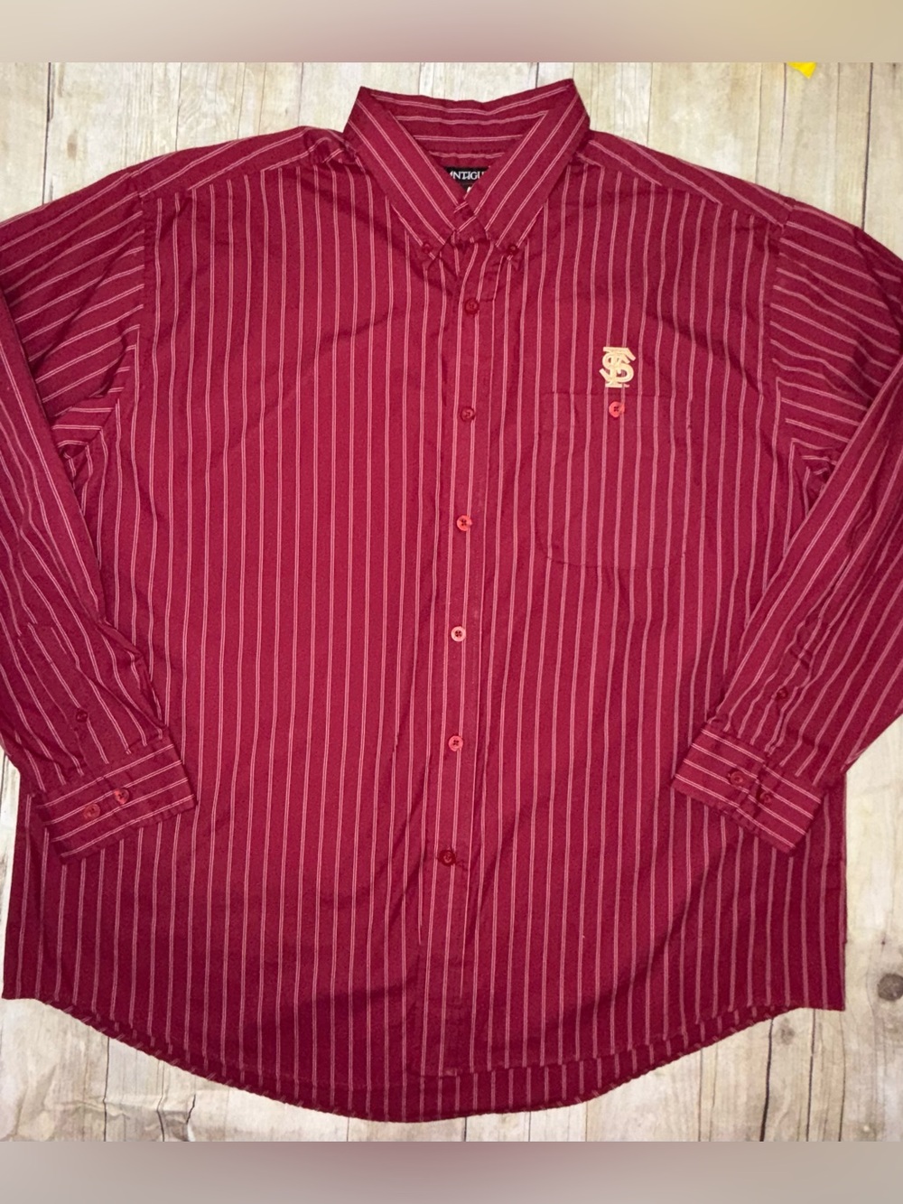 Antigua Men's Garnet Striped Button-Down Shirt